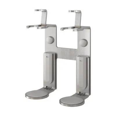 Pumpspender - Manipulationssichere Doppelhalterung aus Edelstahl, zum Schrauben und Kleben