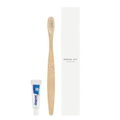 EcoClassic Mundpflegeset: Bambuszahnbürste, 5g Signal Zahnpasta